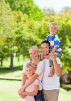 Happy family in the park