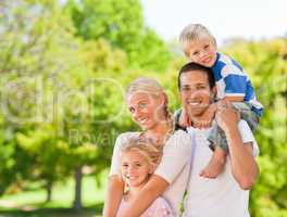 Happy family in the park