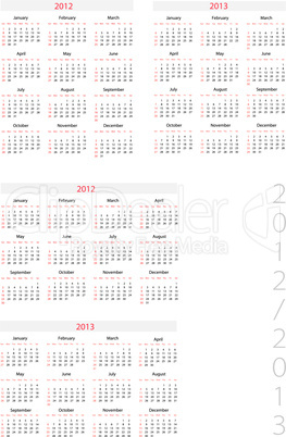 Template foe calendar 2012-2013