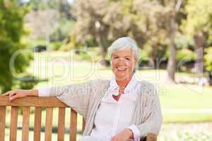 Senior woman on a bench