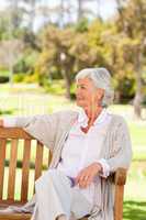 Senior woman on a bench
