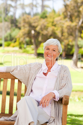 Senior woman on a bench