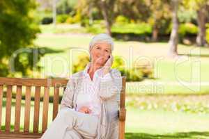 Elderly woman in the park