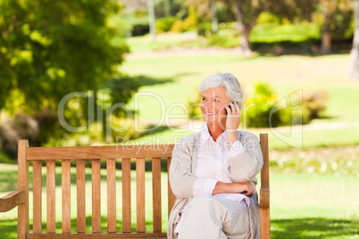 Elderly woman in the park