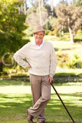 Senior man posing in front of the camera