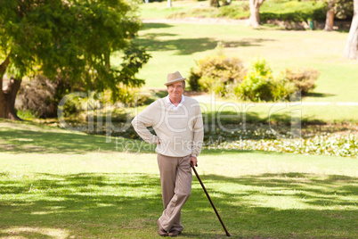 Senior man posing in front of the camera