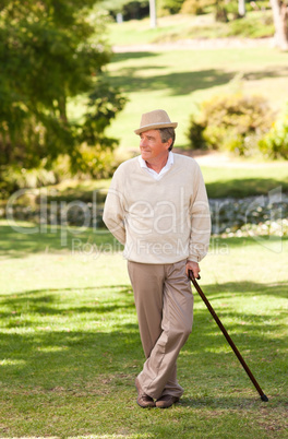 Senior man posing in front of the camera