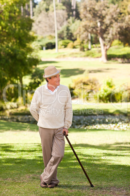 Senior man posing in front of the camera