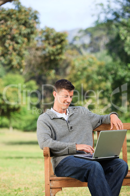 Man working on his laptop