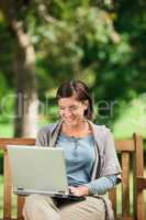 Woman working on her laptop