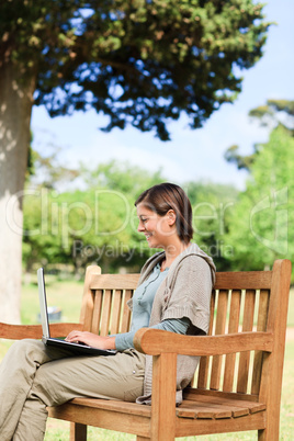 Woman working on her laptop