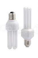Two modern energy saving light bulbs