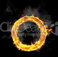 Burning and flame font O letter