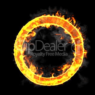 Burning and flame font O letter