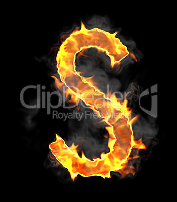 Burning and flame font S letter