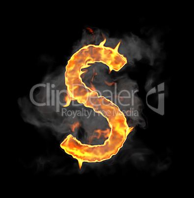 Burning and flame font S letter