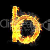 Burning and flame font B letter