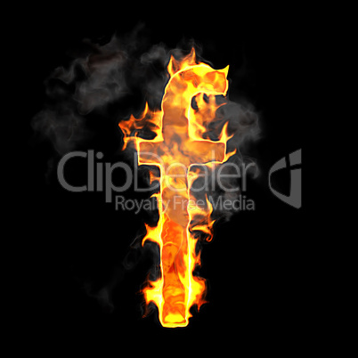 Burning and flame font F letter