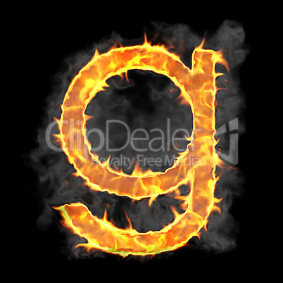 Burning and flame font G letter
