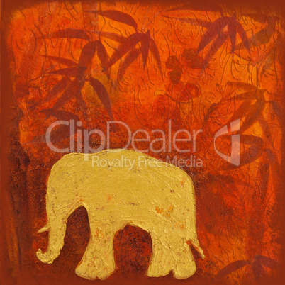 Malerei mit elefant