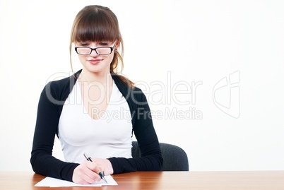 Portrait of businesswoman with organizer