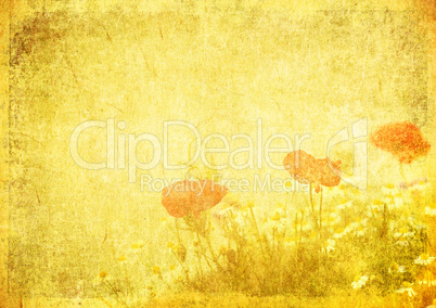 grunge floral background with space for text or image