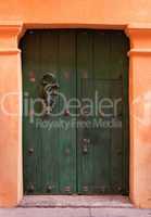 Doors of colonial building in Cartagena, Colombia