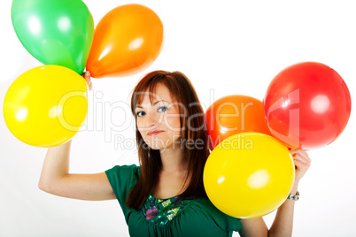 Junge Frau mit Luftballons 452