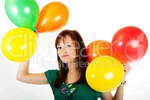Junge Frau mit Luftballons 452