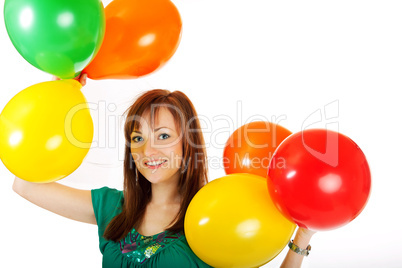 Junge Frau mit Luftballons 454