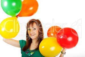 Junge Frau mit Luftballons 454