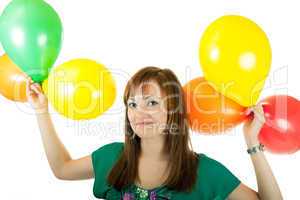 Junge Frau mit Luftballons 463