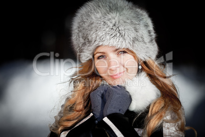 Portrait of the girl in the winter