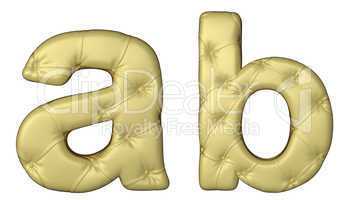 Luxury beige leather font A B letters