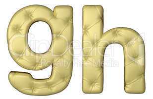 Luxury beige leather font G H letters