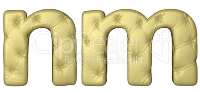 Luxury beige leather font M N letters