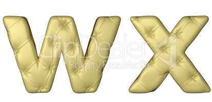 Luxury beige leather font W X letters