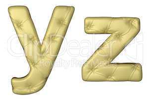Luxury beige leather font Y Z letters