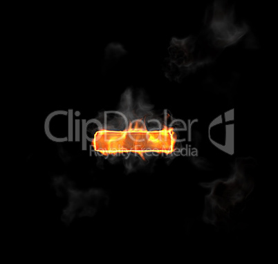 Burning and flame font minus symbol