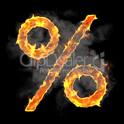 Burning and flame font percent symbol