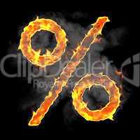 Burning and flame font percent symbol
