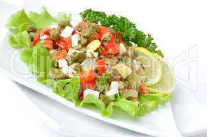 Salad with peppers and capers