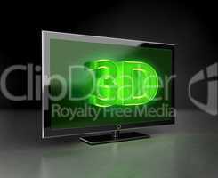 Flat TV - 3D HD concept in green