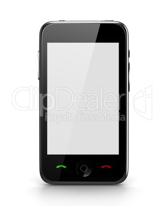 Touch Phone with blank screen front view