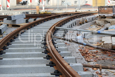 Unfinished tramway railway