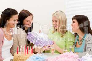 Birthday party - happy woman getting present