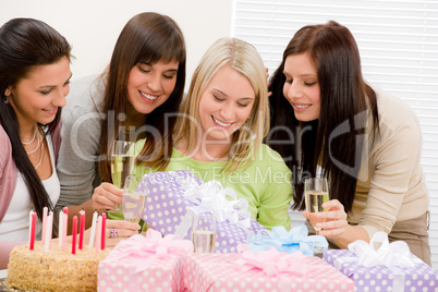 Birthday party - happy woman getting present