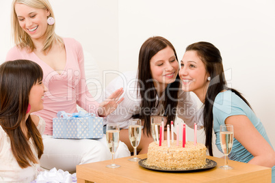 Birthday party - woman getting present, celebrating