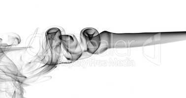 Black Abstract smoke shape on white