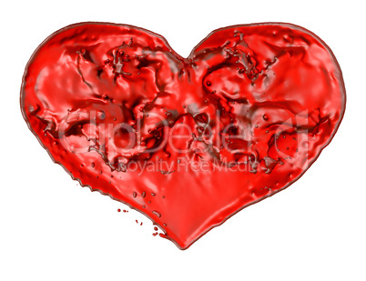 Love and Romance: Red fluid heart